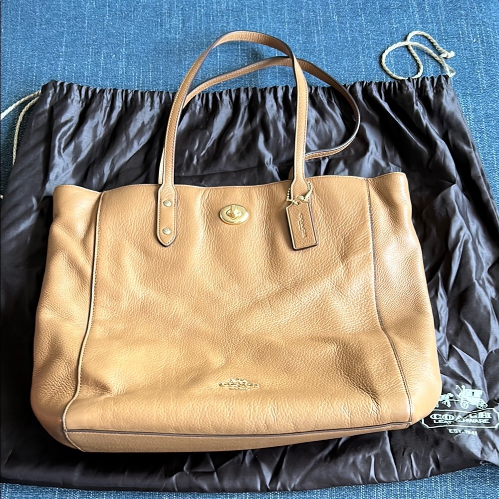 Coach Tan Leather Tote